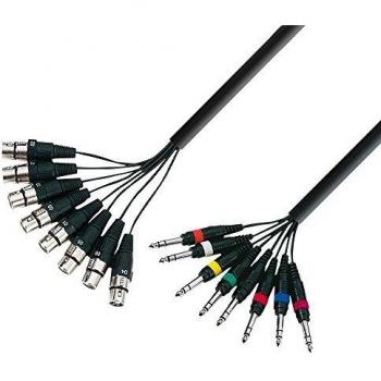 8-Channel XLR Female to 6.35mm Stereo TRS Multicore Cable - 5m