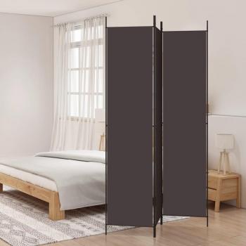 vidaXL 3-Panel Brown Fabric Room Divider 150x220 cm - Durable, Modern, Foldable