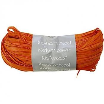 Rafia Natural Naranja 50g - Material de Manualidades y Regalo - DIY - 1.5m