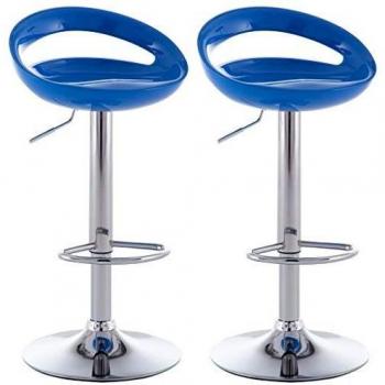 vidaXL 2X Taburetes de Bar Plástico Azul Sillas Cocina Comedor Casa Hogar Sala