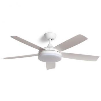 Ventilador de Techo Silencioso Patroclo Blanco 132cm Motor DC con Luz y Mando a Distancia