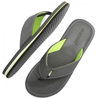 AX BOXING Chanclas Hombre Playa Caballeroso Cuero Flip Flop Sandalias Azul Rojo Antideslizante Interior Al Aire Libre Tamaño 40-46
