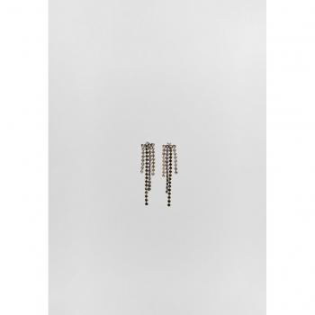 Stradivarius Grey Shiny Cascading Earrings OS