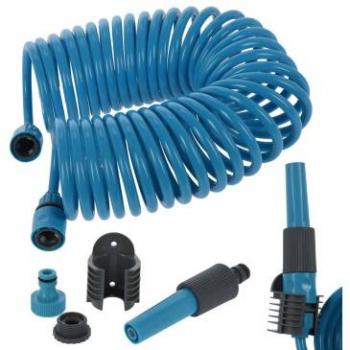 Manguera Extensible Espiral de 10 Metros con Accesorios de Riego Multicolor