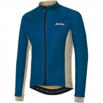 Chaqueta de ciclismo Spiuk Top Ten para hombre, cortavientos, color azul y marrón, talla S