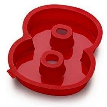 Lékué Molde Pastel número 8, Silicona, Rojo, 2000 ml
