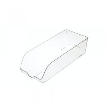 Caja organizadora de plástico para latas de bebidas, 34,5 x 14 x 9,5 cm - Transparente