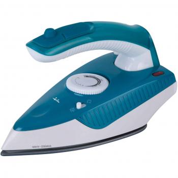 Jata JEPL2810 Plancha de Vapor de Viaje 1000W Suela de Cerámica Bitensión Super Vapor Mango Abatible Turquesa y Blanco