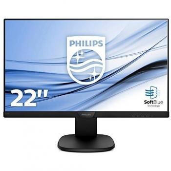 Philips S Line - Monitor LCD de 21.5 con Tecnología SoftBlue, Resolución Full HD 1920x1080, Tiempo de Respuesta 5ms, HDMI y USB