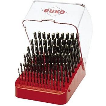 Ruko 214223 Juego de 91 brocas HSS rectificadas en estuche plástico, Negro