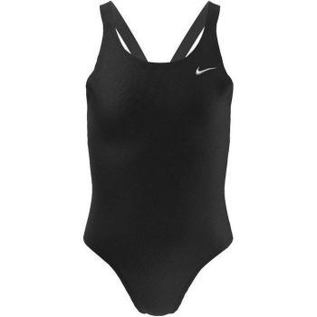 Bañador Nike Hydrastrong Solid Negro Niña - Bañador de natación, material resistente al cloro, diseño de espalda rápida, color negro, talla S