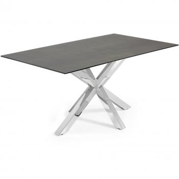 Kavehome mesa argo 180x100 inox porcelnico iron moss