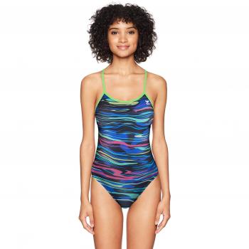 TYR Mujeres de Fresno Crosscutfit Tieback natación una Pieza, Mujer, TCFRE7A, Blue/Multi, Talla 30