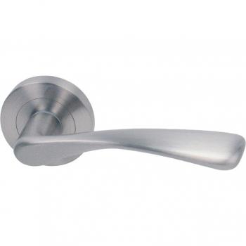 JANDEL - Juego Manilla Roseta Redonda 50 x 125 x 50 mm, Manilla 1105 Gaudel Cromo Satinado