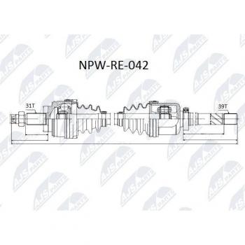 Árbol de transmisión NTY NPW-RE-042 con características de alta resistencia y durabilidad