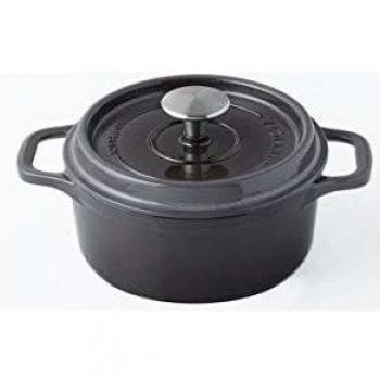 Cocotte Redonda de Hierro Fundido Esmaltado 28 cm Taupe - Compatible con Inducción