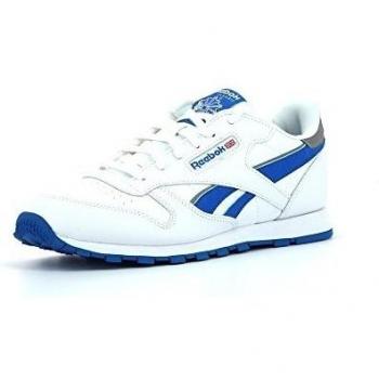 Reebok CL Leather Reflect, Zapatillas de Running Niños, Blanco/Azul/Plateado