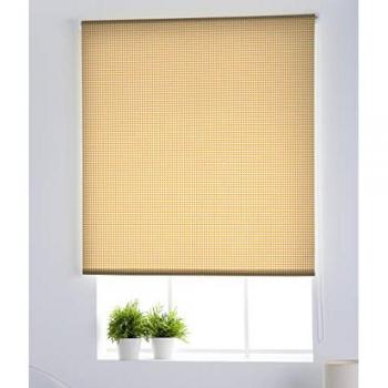 Estor Enrollable Translúcido Estampado para Cocina Vichy-1 Amarillo | 55 x 150 cm | Instalación Fácil Sin Taladrar | Envío Gratis
