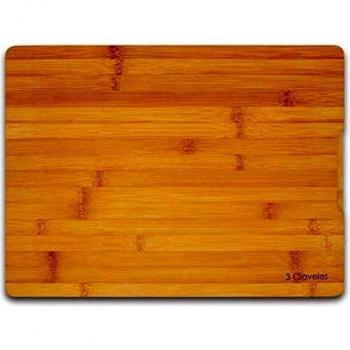 3 Claveles - Tabla de Corte de Bambú 40 x 30 x 2cm, cortar y picar alimentoS