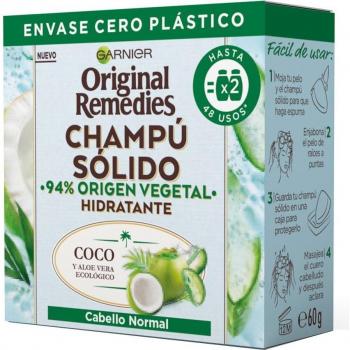 Garnier Original Remedies Champú Sólido Hidratante de Coco y Aloe Vera Ecológico 60g