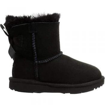 UGG Kids Mini Bailey Bow II Classic Sheepskin Boots in Black
