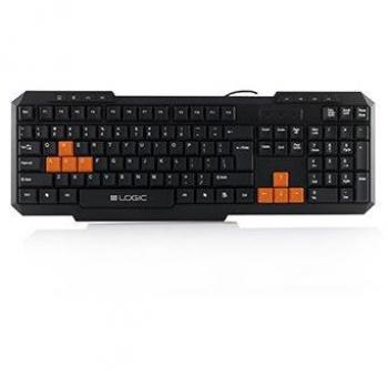Teclado Gaming USB Con Cable LOGIC LK-21 Negro
