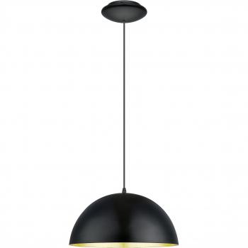 Lámpara Colgante Eglo Gaetano 1, Negro y Oro, 1 Bombilla E27, Dimable, 38cm