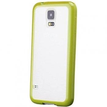 Samsung Galaxy S5 y S5 NEO | iCues parachoques de TPU con la Mate de nuevo caso de neón verde | Transparente lámina protectora caso de la piel Claro Claro gel de silicona transparente de protección [protector de pantalla, incluyendo] Cubierta Cubierta 