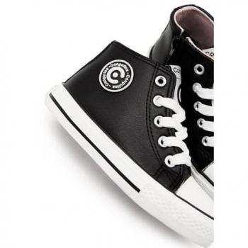 Zapatillas Altas Conguitos para Niños con Cordones Ajustables y Refuerzo en la Puntera - Negro Talla 32