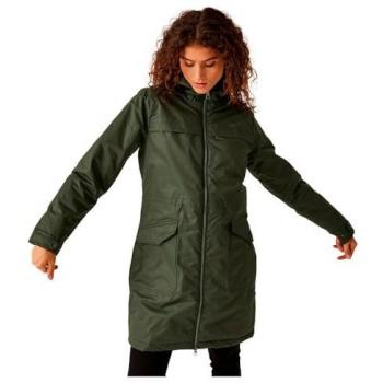Regatta Women's Lightweight Waterproof Parka Jacket Romine II - Dark Khaki Black, Size 26