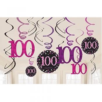 Amscan International – 9901771 rosa celebración Kit de decoración de remolino de 100º