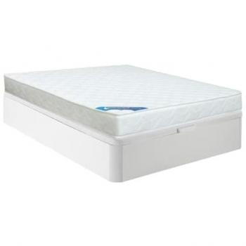 Conjunto 140 x 190 cm canapé blanco + colchón de espuma de 15 cm - ZEUS de DREAMEA