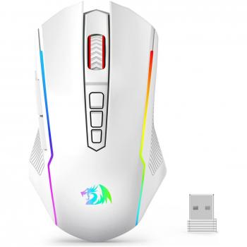 Ratón Inalámbrico para Juegos Redragon M914W-RGB NIX, Conectividad Triple 2.4G/Cable/Bluetooth, 8000DPI, Retroiluminación RGB, Diseño Ergonómico