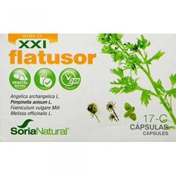 Soria Natural - Flatusor 17 C S XXI - Cápsulas de liberación prolongada - Ayuda a la digestión - Indicado para gases e hinchazón - Angelica archangelica - Pimpinella anisum