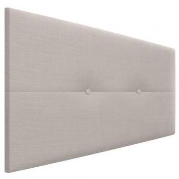 Cabecero Tapizado de Lino Natural Beige con Botones y Patas de Madera 105x105cm para Cama Dormitorio Moderno