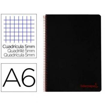 Cuaderno Espiral A6 Micro Wonder 120 hojas cuadro 5mm 90 gr Negro