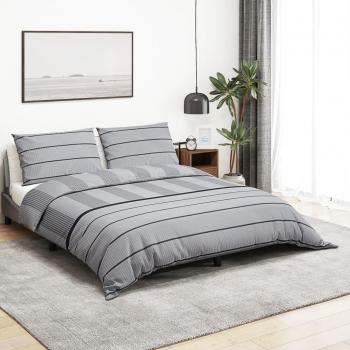Juego de Funda Nórdica Sábana Ropa Cama Algodón 220x240 cm Color Blanco y Marrón, Gris, Multicolor