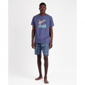 Pijama corto de hombre de punto de color azul Disney