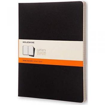 Moleskine Cahier - Diario a rayas extragrande, color negro