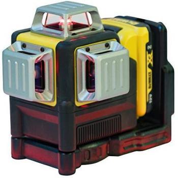 DeWalt DCE089D1R-QW Láser autonivelante de 3 líneas de 360º - Incluye batería DW 10, Negro/amarillo/rojo