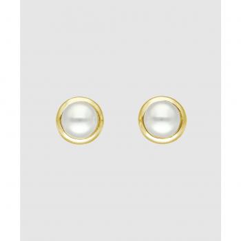 Pendiente Basic perla mabe blanca
