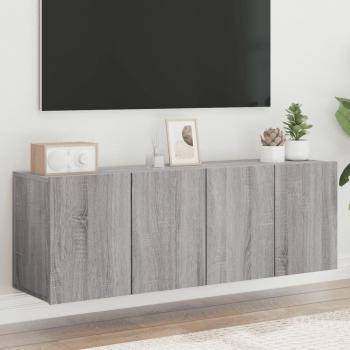 Mueble para TV de pared 2 unidades 60x30x41 cm, color gris Sonoma, ideal para salón