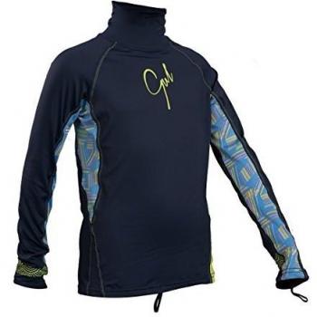 Gul 2018 Junior Girls Long Sleeve Rash Vest Navy/Lines RG0346-B4 Junior Sizes - Junior Small