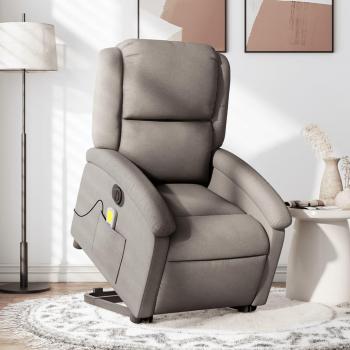 Sillón de masaje eléctrico reclinable elevable tela en colores Gris claro, Gris oscuro y Negro - vidaXL Sillón cómodo para dormitorio, silla relax y sofá