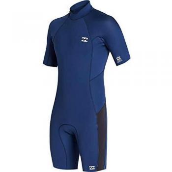 BILLABONG Mens Absolute 2mm Flatlock Back Zip Shorty Wetsuit S42M71 - Blue Indigo Wetsuit Size - S