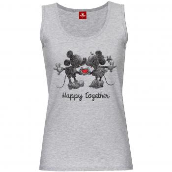 Micky & Minnie Happy Together Mujer Top Gris/Melé XL 97% algodón, 3% Poliester Regular