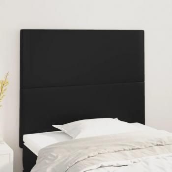 Cabecero 2 piezas negro 90x5x78/88 cm en cuero sintético