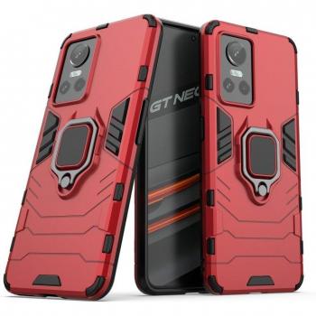 Funda Magnética Con Anillo Para Móvil Realme GT Neo 3 Rojo - Carcasa Magnética con Anillo, Imán Antigolpes, Resistente, Rígida, Dura, Soporte para Coche y