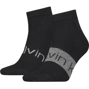 Calcetines Calvin Klein Sneaker Logo Ribbon 2 Pares - Negro y Gris, Talla 43-46