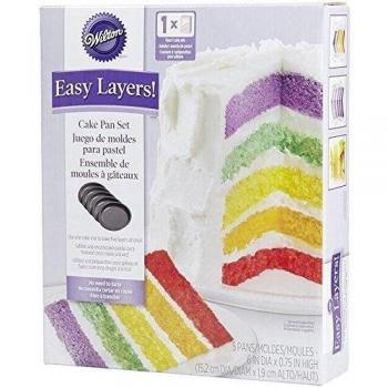 Wilton 2105-0112 - Set 5 moldes capas para Layer Cakes, 15.2 cm diam x 1,9 cm alto